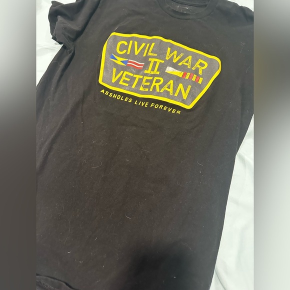 A$$holes Live Forever Mens Civil War II Veteran Black T-shirt. Large. Funny. - Picture 3 of 8